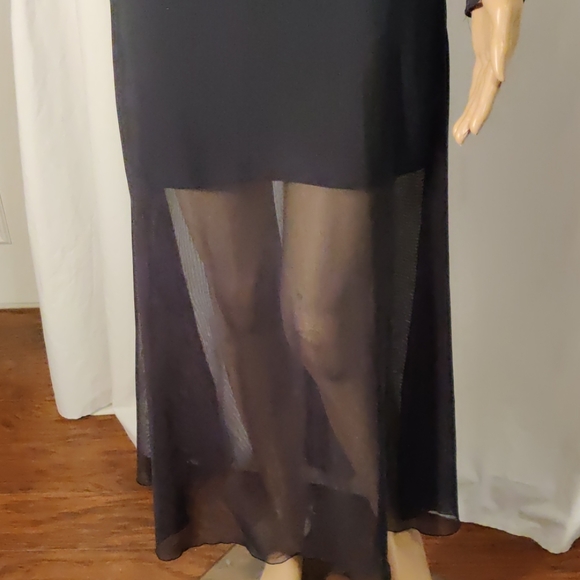 🌷Sheer Mesh Bodycon Deep Green Rhinestone Dress - Picture 2 of 6